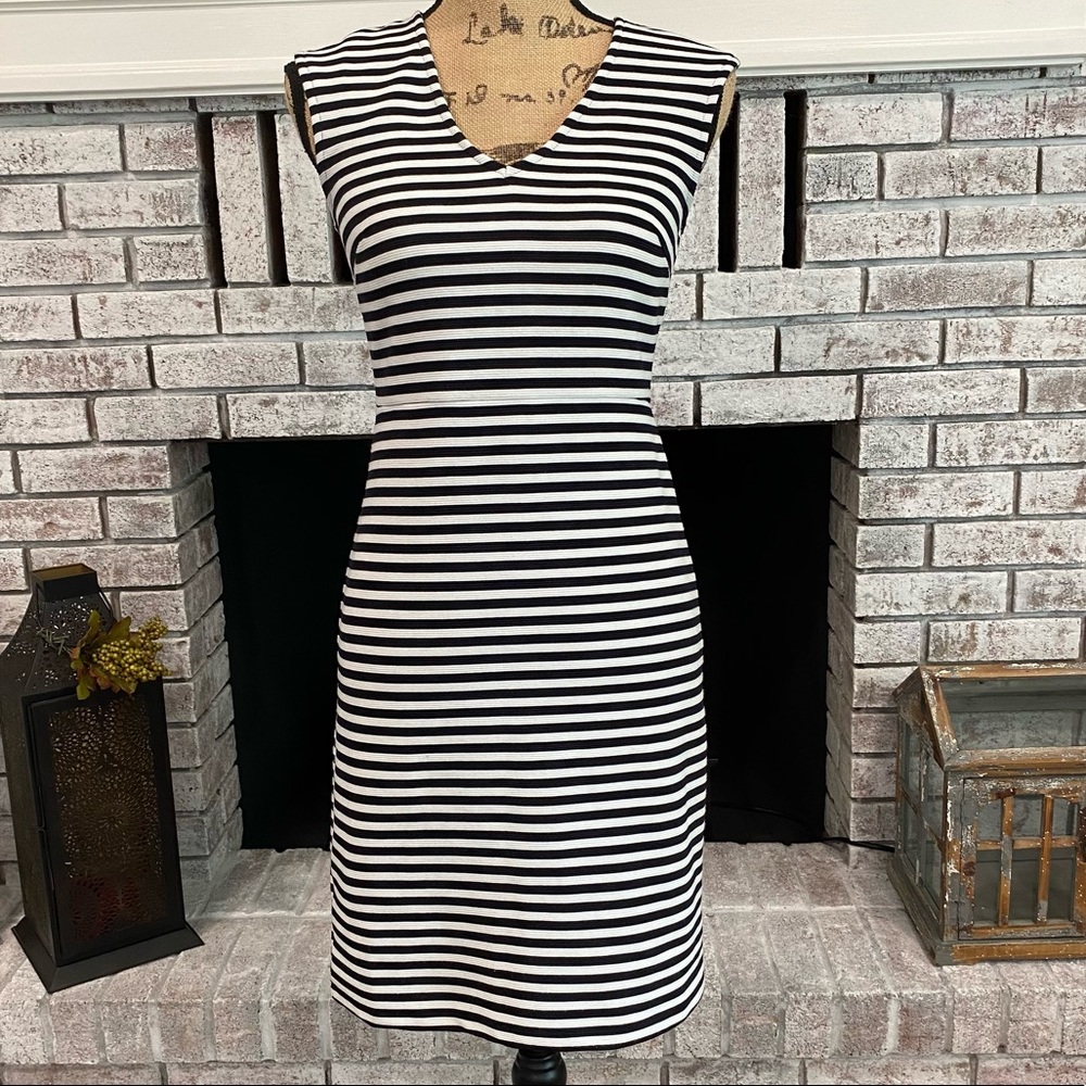 Ann Taylor Navy & white stripe dress size 0 XS